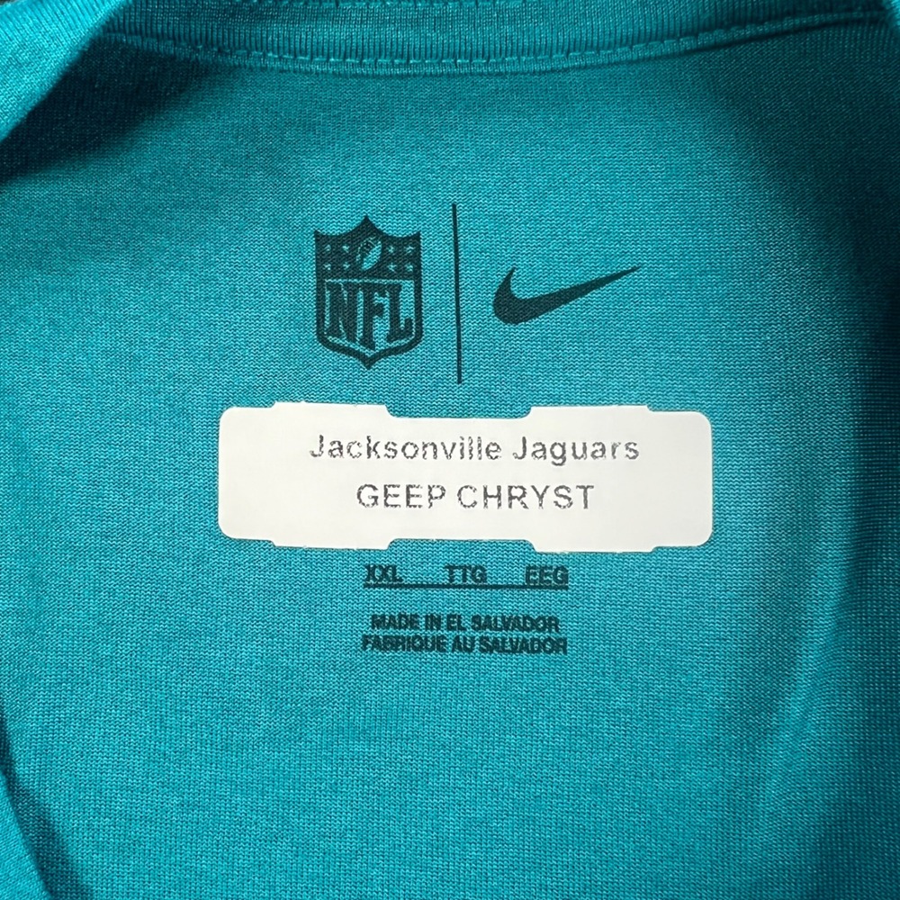 Nike Jacksonville Jaguars Shirt Mens XXL Teal Long Sleeve NFL Geep Chryst Issued - Picture 3 of 5